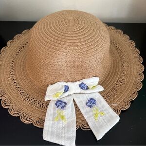 Shabby Chic Kids Straw Summer Hat NWT